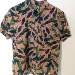 Brown Floral Shirt - S